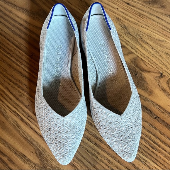 Rothy's Points in "Salt Honeycomb," cream/white, size 8, GUC - Picture 2 of 9
